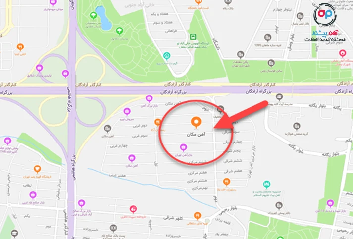 نقشه آهن مکان تهران| آهن مکان کجاست